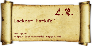 Lackner Markó névjegykártya